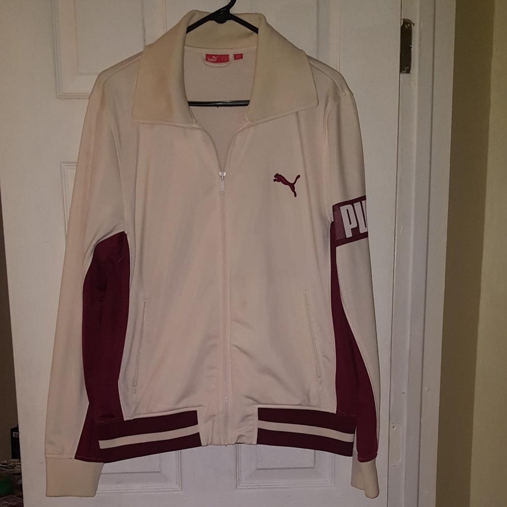 Men's Cream/Brown Puma sweat jacket